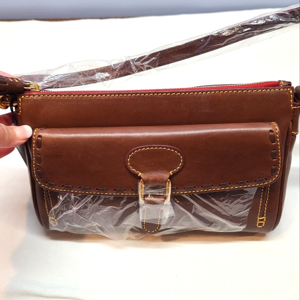 Dooney & Bourke Authentic Medium Pocket Clutch, RARE Chestnut Color, NWOT
